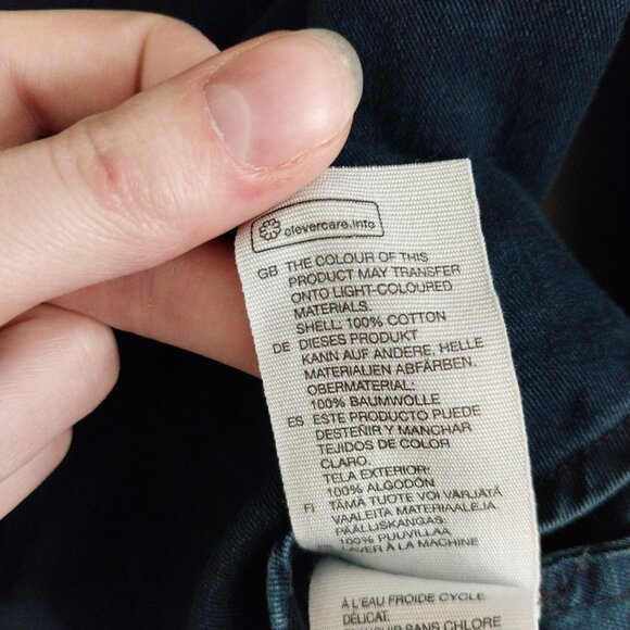 & Other Stories Denim Button Down Ruffle Shirt Top Like New Size 6 Dark Wash - Picture 8 of 9